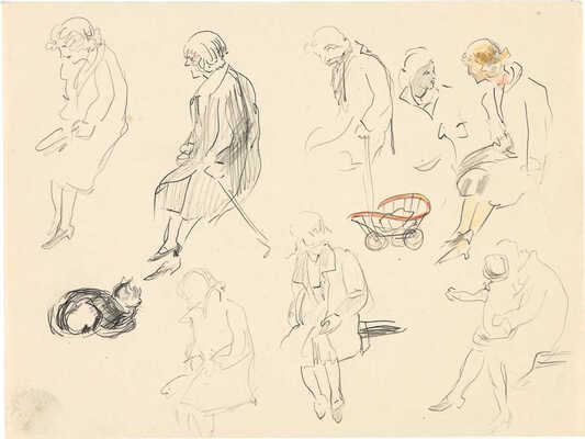 Митрохин Дмитрий Исидорович. Лот из четырех листов с набросками